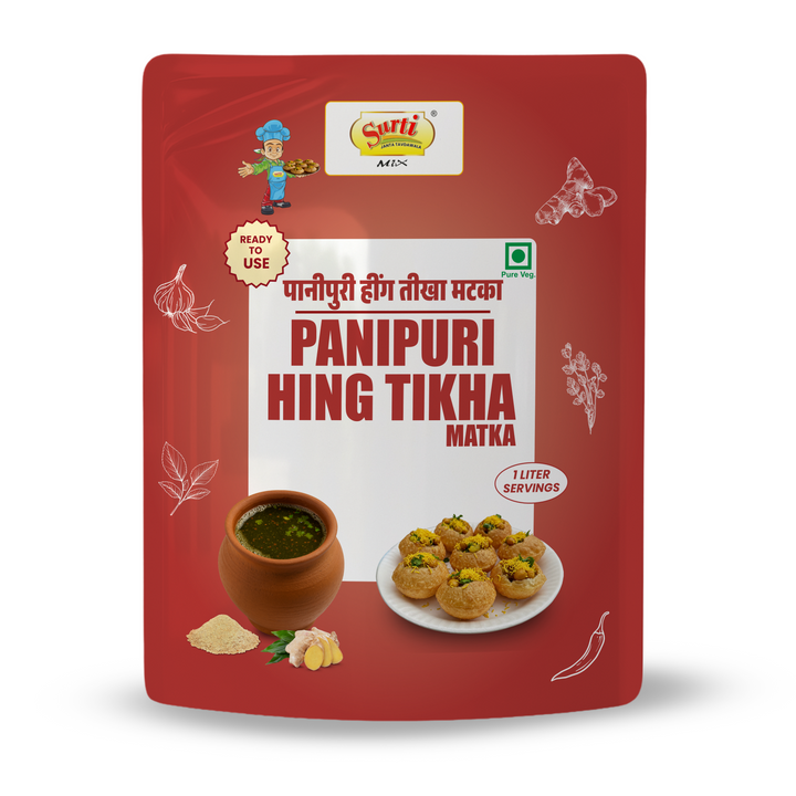 Surtimix Hing Tikha Matka PaniPuri | Gol Gappa Paste  | Puchka | Pakodi | Pani Patasha | Water Balls Paste – हींग तीखा मटका पानी पूरी गोलगप्पे – Spicy & Tangy Flavor Boost