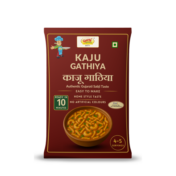 Surtimix Kaju Gathiya Gujarati sabji Gravy Masala – काजू गाठिया गुजराती सब्जी ग्रेवी मसाला – Rich & Flavorful Spice Blend