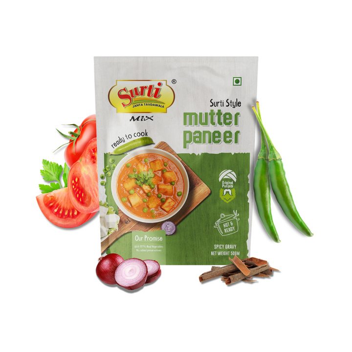 Surtimix Matar Paneer Punjabi sabji Gravy Masala – मटर पनीर पंजाबी सब्जी ग्रेवी मसाला – Rich & Flavorful North Indian Blend