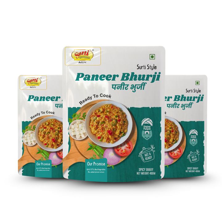 Surtimix Paneer Bhurji Punjabi sabji Gravy Masala – पनीर भुर्जी पंजाबी सब्जी  ग्रेवी मसाला – Spicy & Flavorful North Indian Blend |Pack Of 3|