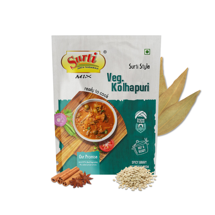 Surtimix Veg Kolhapuri Gravy Sabji Masala – वेज कोल्हापुरी ग्रेवी मसाला – Authentic Spicy Maharashtrian Flavor