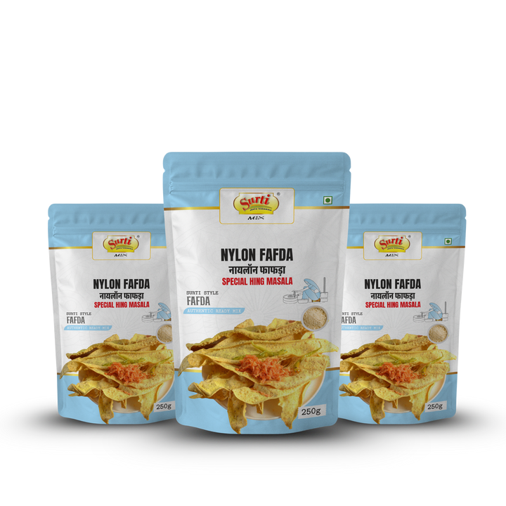 Surtimix Gujarati Nylon Fafda Atta – गुजराती नायलॉन फाफड़ा – Crispy & Authentic Gujarati  Snack  | Pack Of 3 |
