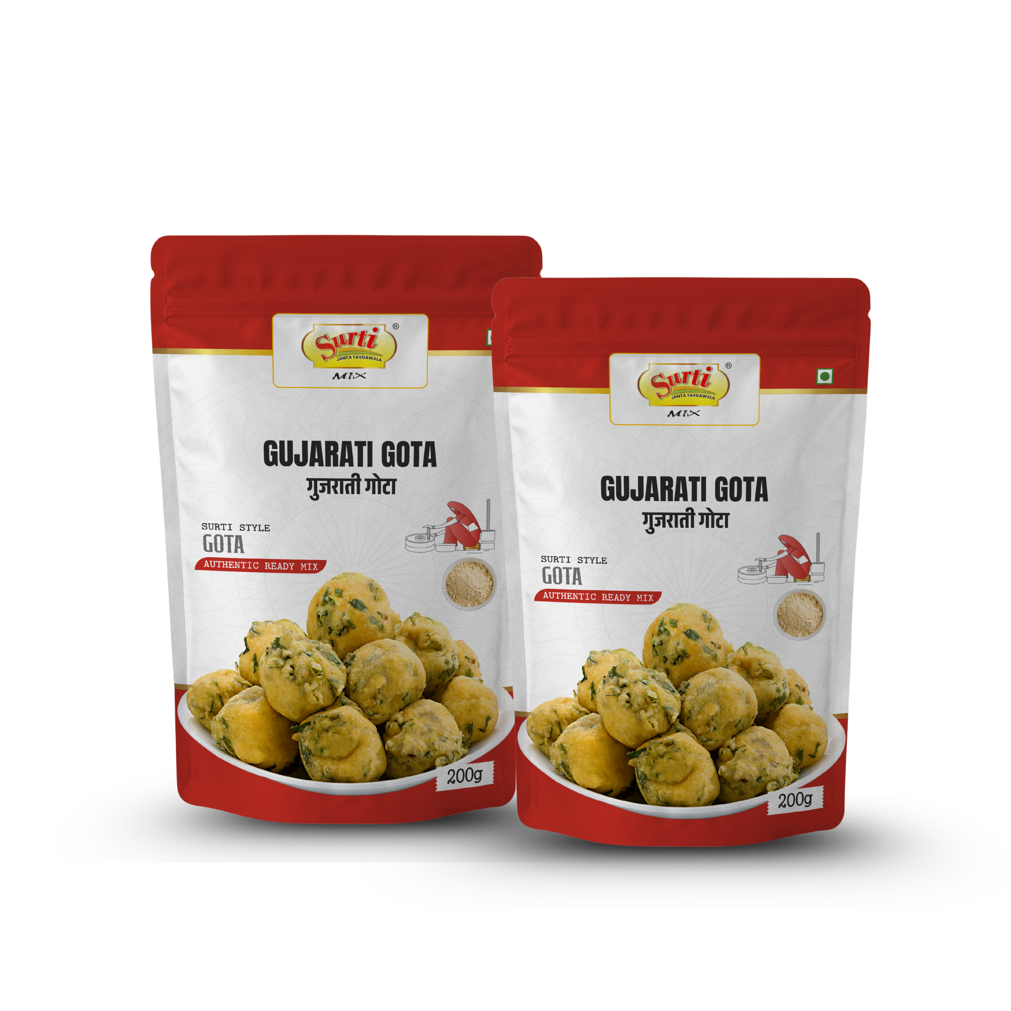 Surtimix Gujarati Gota Atta – गुजराती गोटा आटा – Crispy & Spicy Farsan Mix  |Pack Of 2|