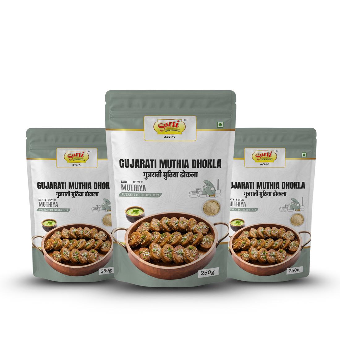 Surtimix Gujarati Muthiya Dhokla Atta – गुजराती मुठिया ढोकला – Healthy & Flavorful Snack  |Pack Of 3|
