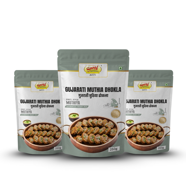Surtimix Gujarati Muthiya Dhokla Atta – गुजराती मुठिया ढोकला – Healthy & Flavorful Snack  |Pack Of 3|