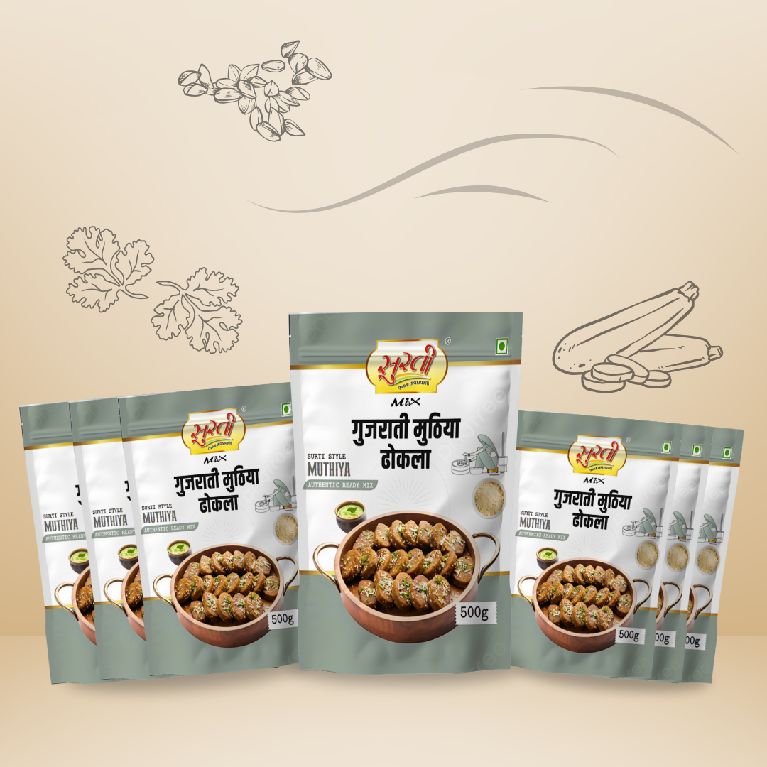 सुर्टिमिक्स गुजराती मुठिया ढोकला - गुजराती मुठिया ढोकला - स्वस्थ और स्वादिष्ट नाश्ता, 250 ग्राम (3 पैक) | 500 ग्राम (3 पैक) | 1 किग्रा (1 पैक)