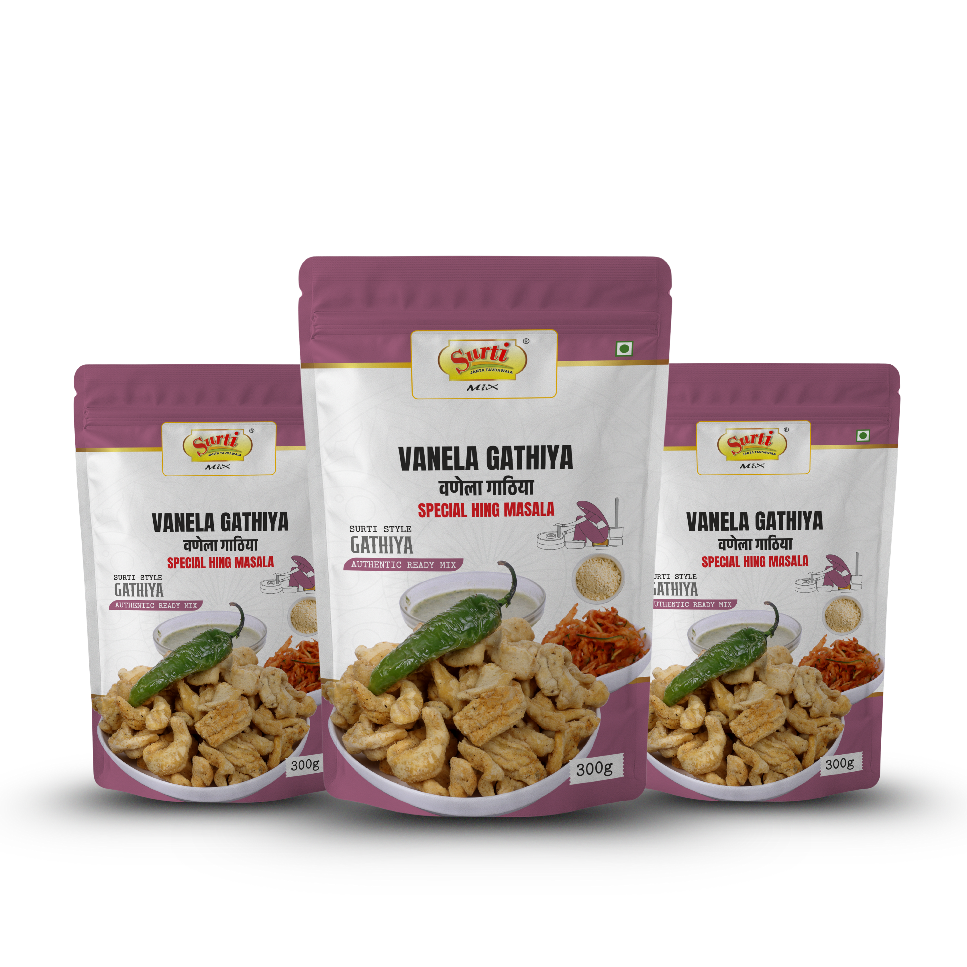 Surtimix Vanela Gathiya Atta – वनेला गाठिया आटा – Soft & Spicy Gujarati Snack Mix |Pack Of 3|