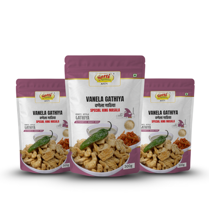 Surtimix Vanela Gathiya Atta – वनेला गाठिया आटा – Soft & Spicy Gujarati Snack Mix |Pack Of 3|