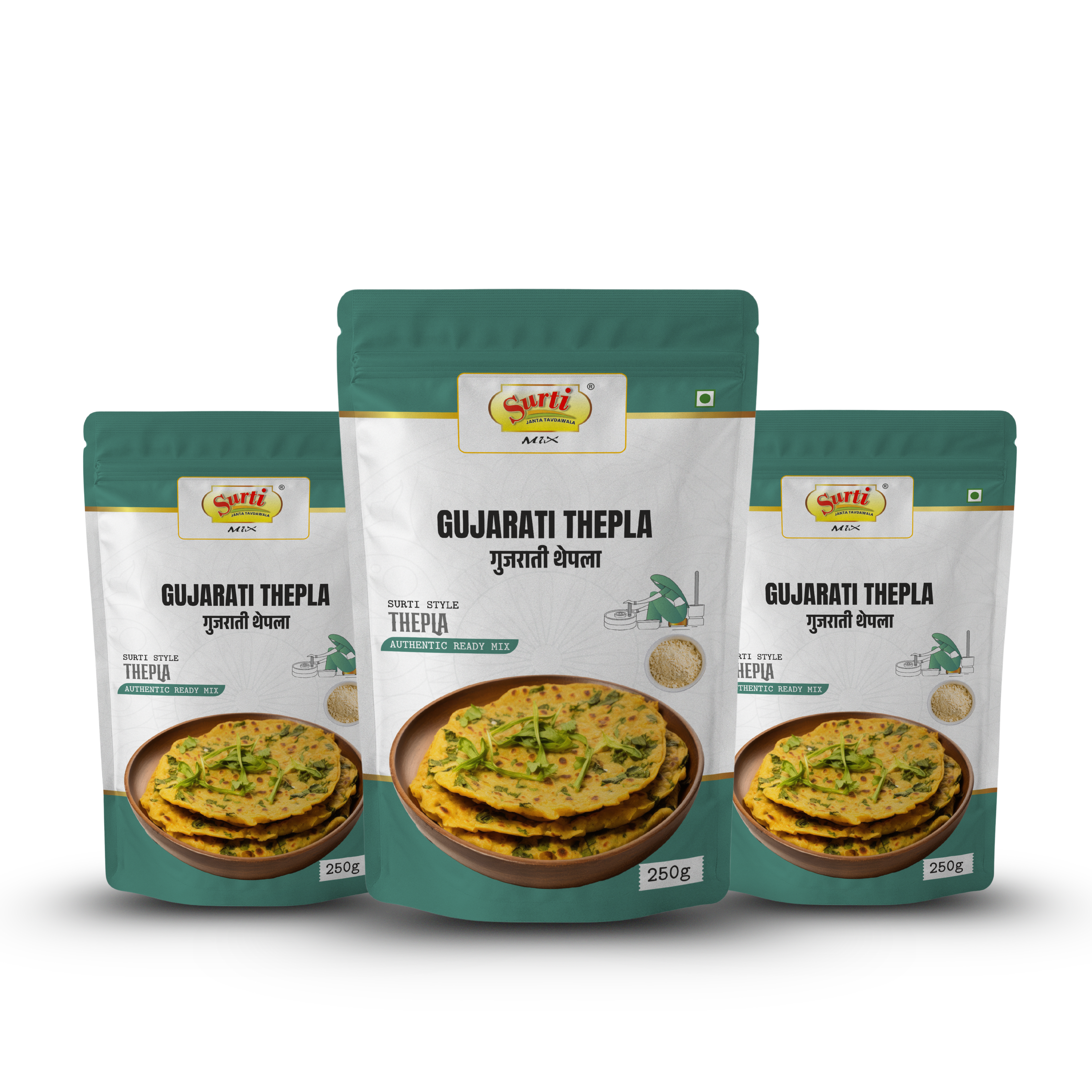 Surtimix Gujarati Thepla Atta – गुजराती थेपला आटा – Authentic Spiced Flatbread Mix |Pack Of 3|
