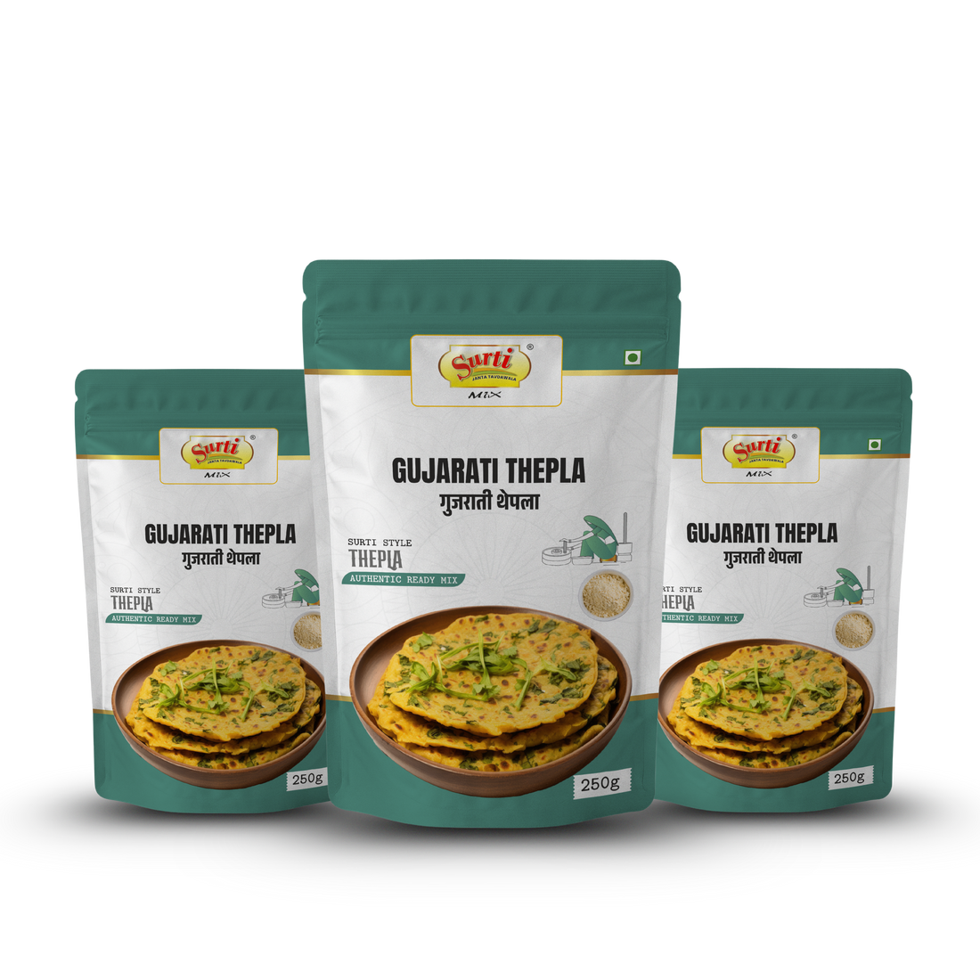 Surtimix Gujarati Thepla Atta – गुजराती थेपला आटा – Authentic Spiced Flatbread Mix |Pack Of 3|