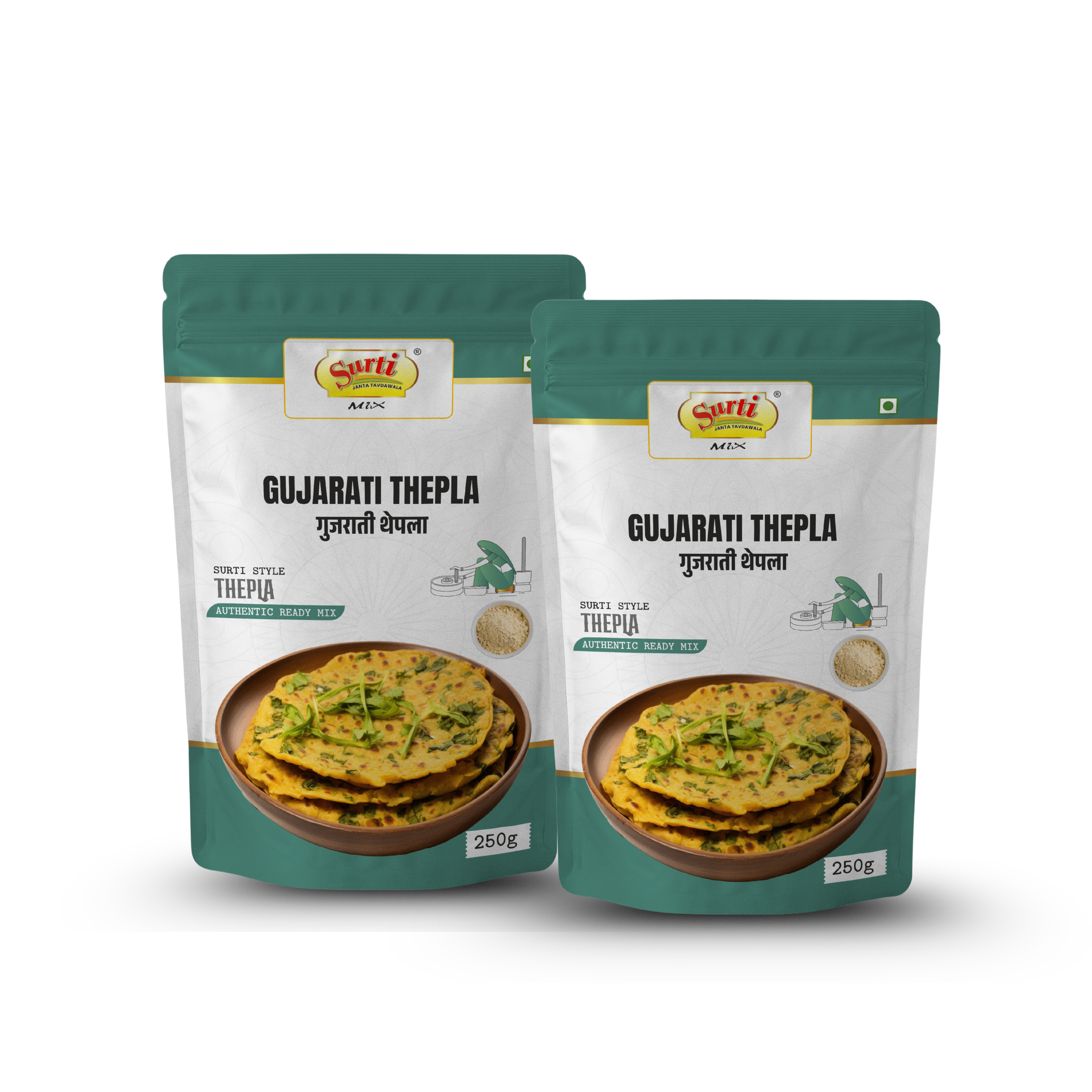 सुर्टिमिक्स गुजराती थेपला आटा - गुजराती थेपला आटा - प्रामाणिक मसालेदार फ्लैटब्रेड मिक्स