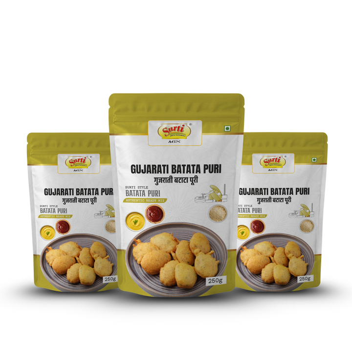 Surtimix Gujarati Batata Puri Atta – गुजराती बटाटा पूरी आटा – Crispy & Flavorful Snack |Pack Of 3|