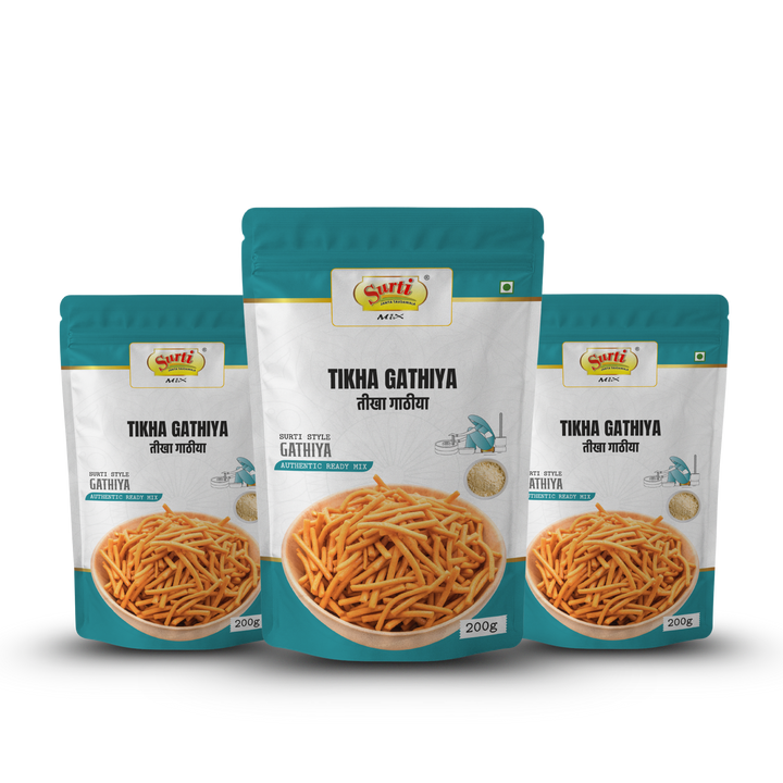 Surtimix Tikha Gathiya Atta – तीखा गाठिया आटा – Spicy & Crispy Gujarati Snack Mix  |Pack Of 3|