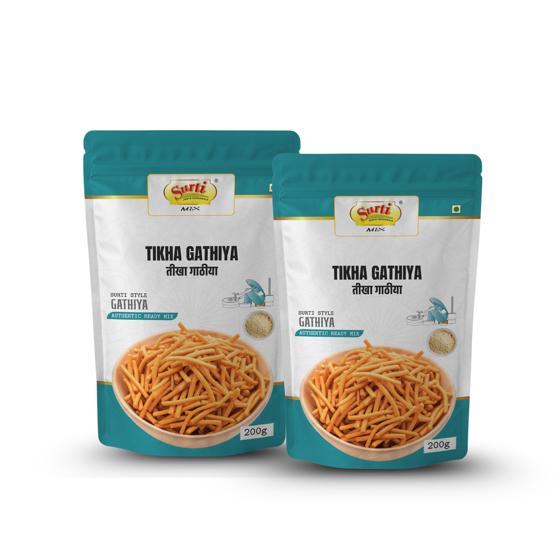 Surtimix Tikha Gathiya Atta – तीखा गाठिया आटा – Spicy & Crispy Gujarati Snack Mix  |Pack Of 2|