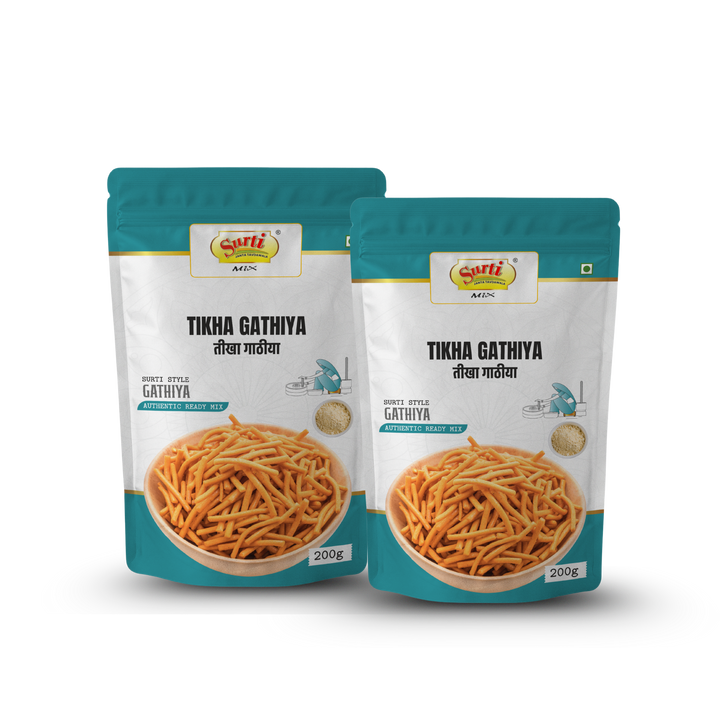 Surtimix Tikha Gathiya Atta – तीखा गाठिया आटा – Spicy & Crispy Gujarati Snack Mix  |Pack Of 2|