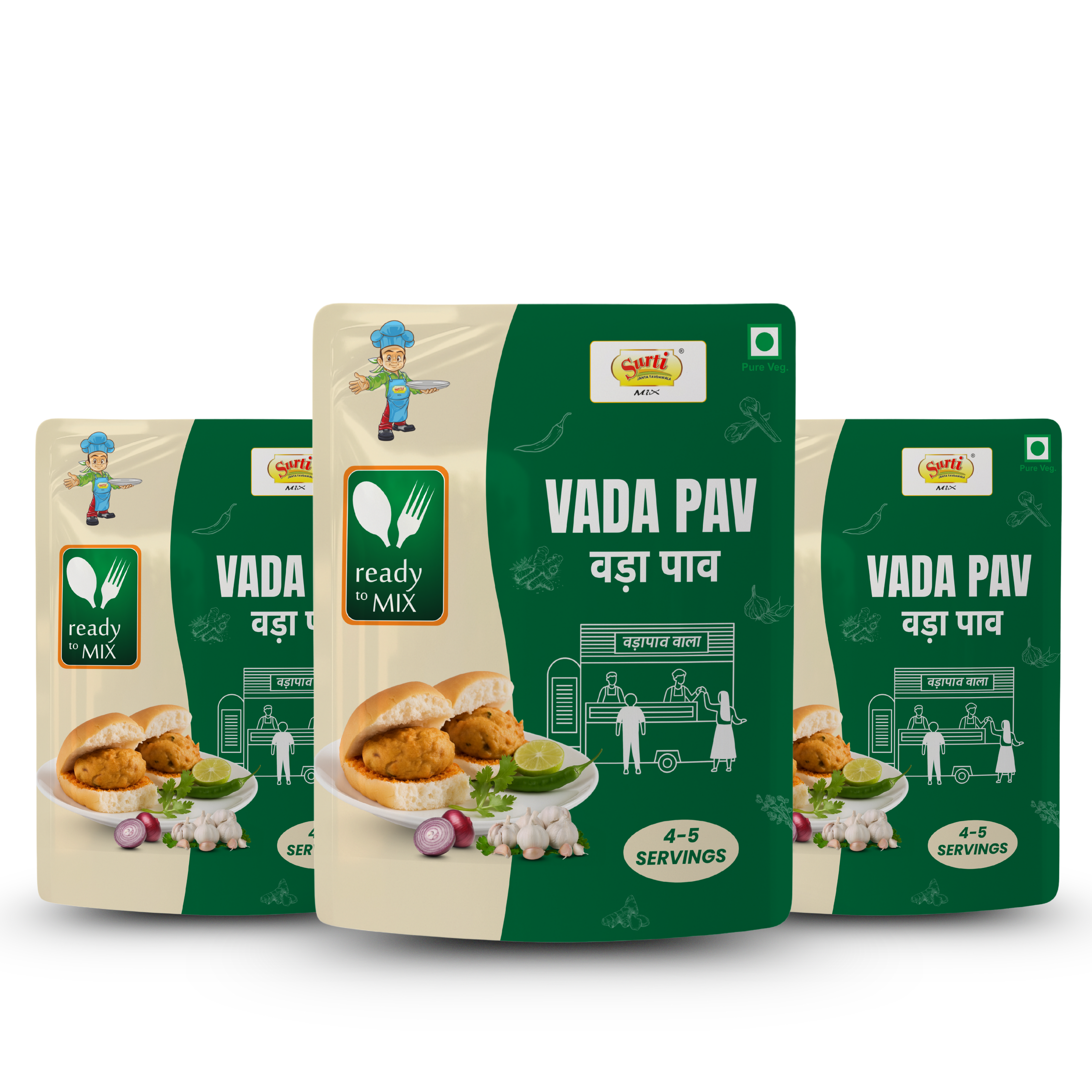 Surtimix Vada Pav Masala – वडा पाव मसाला – Spicy & Flavorful Street-Style Blend |Pack Of 3|