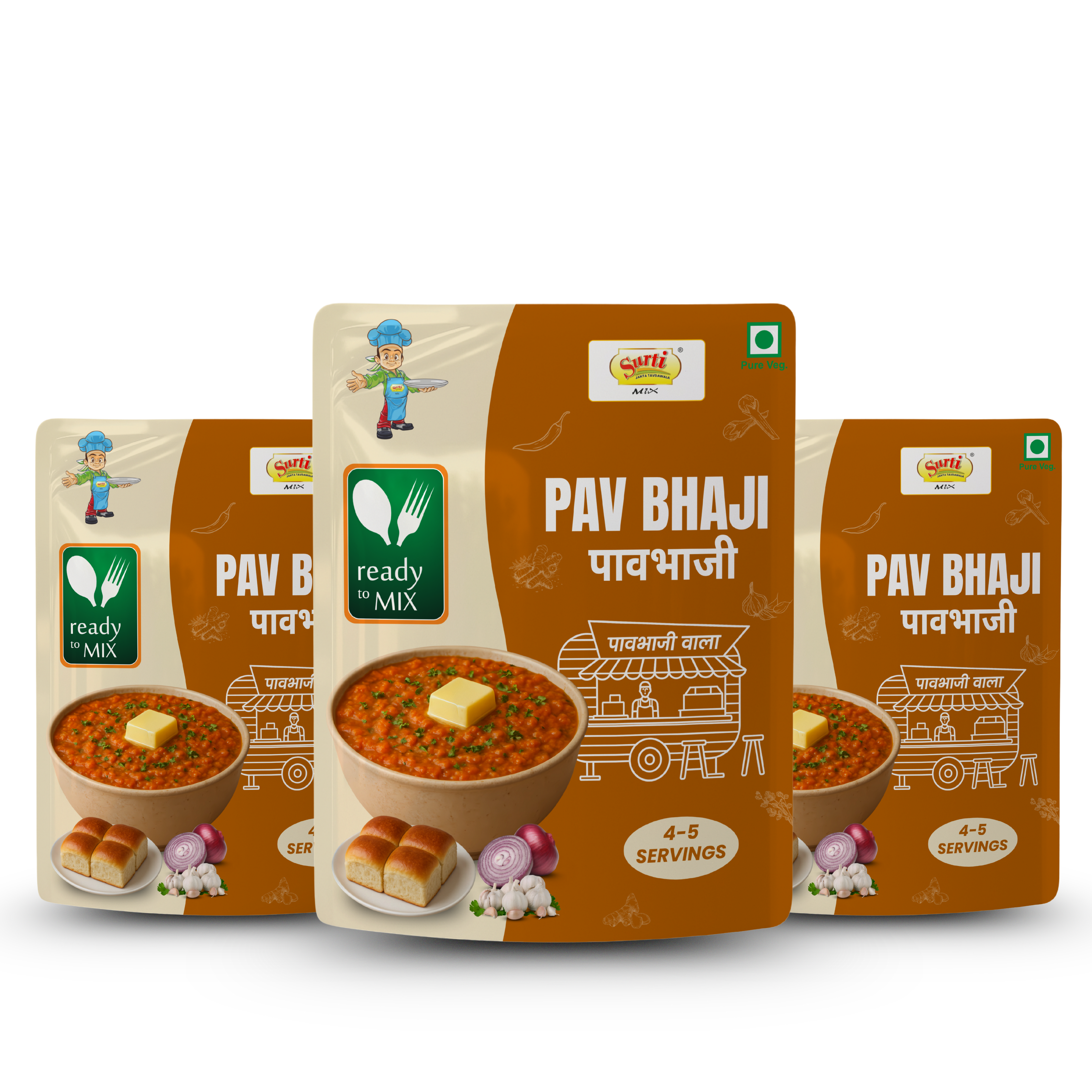 Surtimix  Delicious Pav Bhaji Gravy Masala – स्‍वादिष्‍ट पाव भाजी ग्रेवी मसाला – Rich & Flavorful Spice Blend |Pack Of 3|