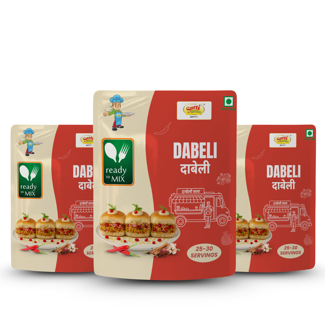 Surtimix Dabeli Masala – दाबेली मसाला – Authentic Kutchi Dabeli Spice Blend  |Pack Of 3|