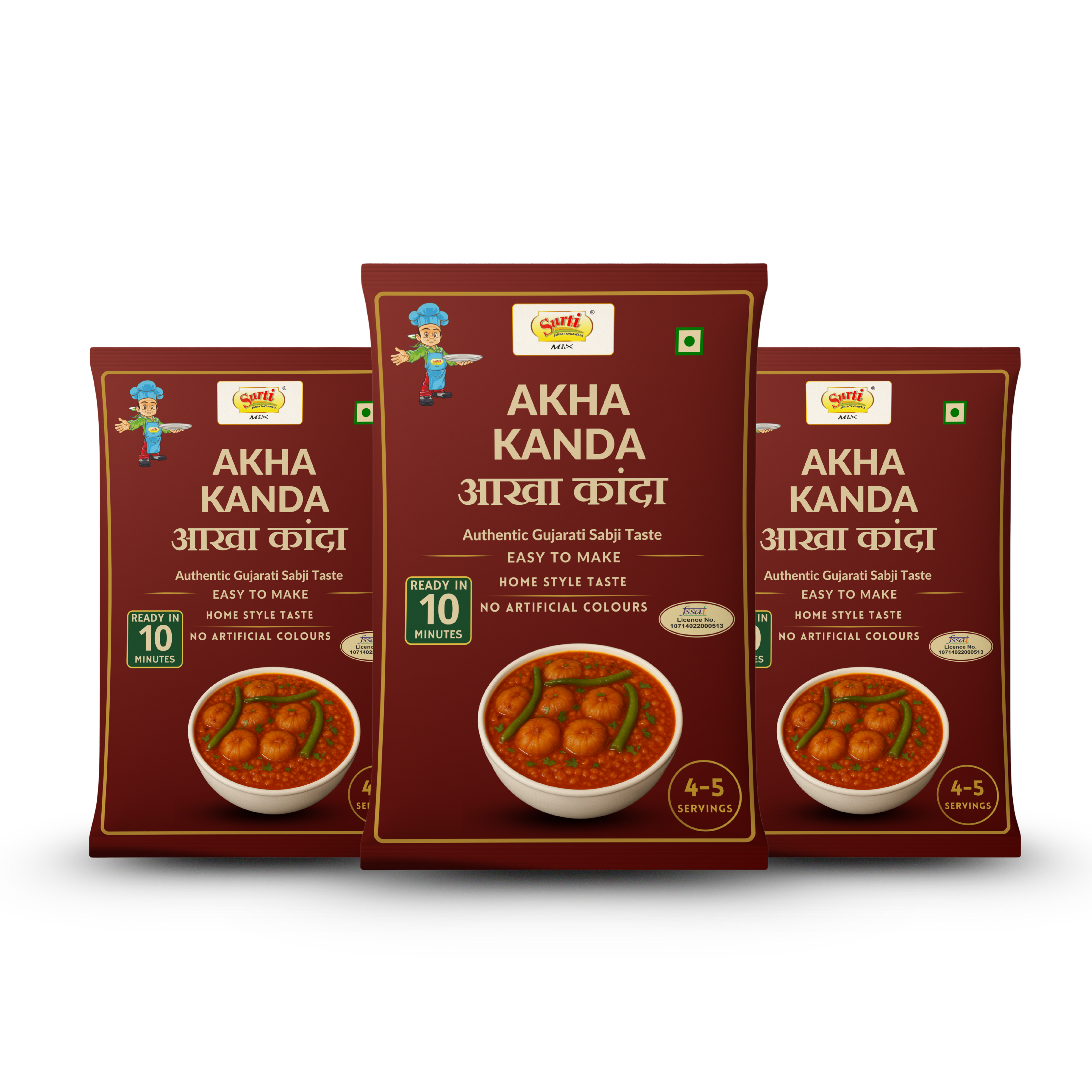 Surtimix Aakha Kanda Gujarati sabji Gravy Masala – आखा कांदा गुजराती सब्जी ग्रेवी मसाला – Spicy & Aromatic Maharashtrian Blend |Pack Of 3|