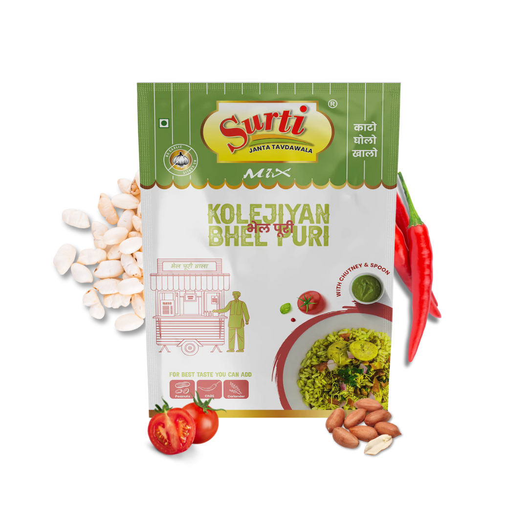 Surtimix Small Kolejiyan Bhel Puri – कोलेजियन भेल पुरी – No Onion, No Garlic – A Zesty Street-Style Snack