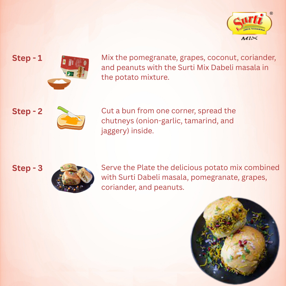 Surtimix Dabeli Masala – दाबेली मसाला – Authentic Kutchi Dabeli Spice Blend  |Pack Of 3|