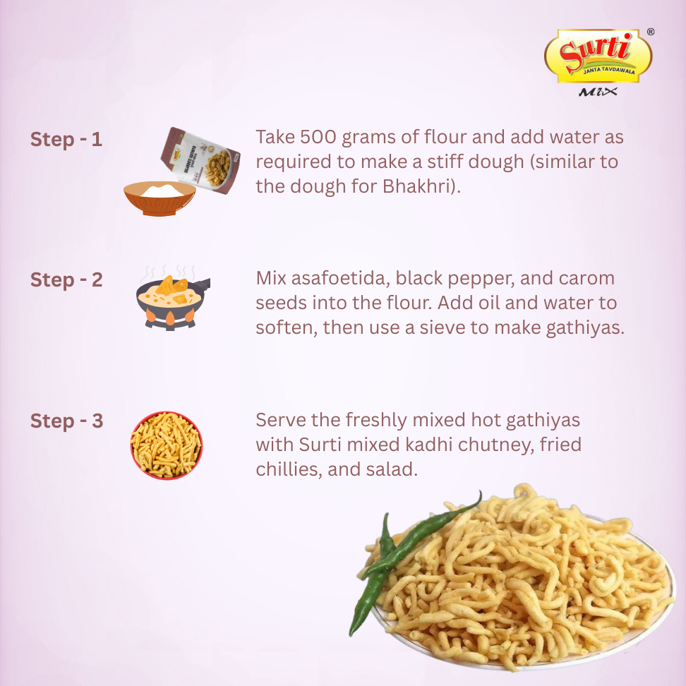 Surtimix  Premium Soft Gujarati Gathiya Atta – गुजराती गाठिया आटा – Crispy & Authentic Snack Mix |Pack Of 2|