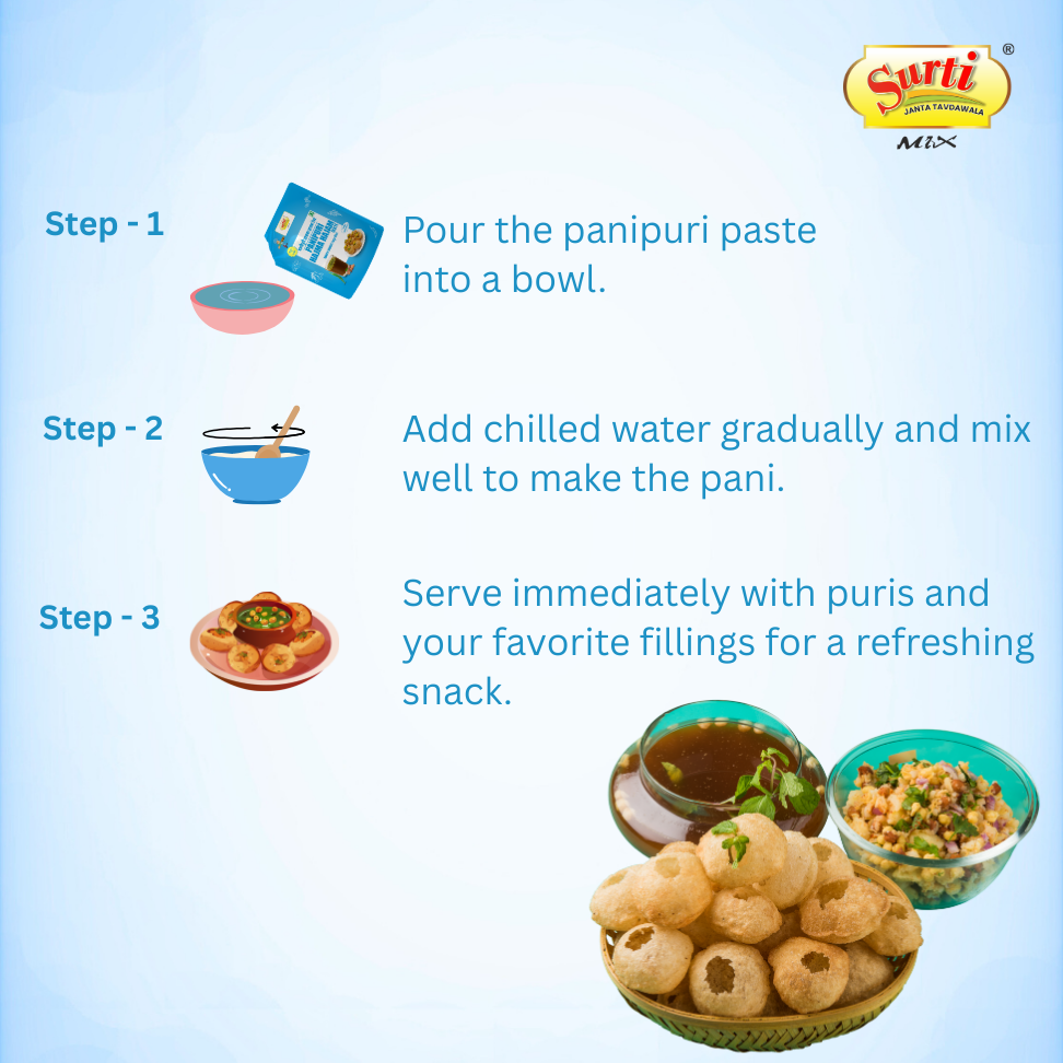 Surtimix Mini khata Mitha Haajma Hajam Pani Puri Golgappa  Paste  – खट्टा मीठा हाजमा हजम पानी पुरी गोलगप्पा – No Onion, No Garlic – A Tangy & Digestive Delight |Pack Of 5|