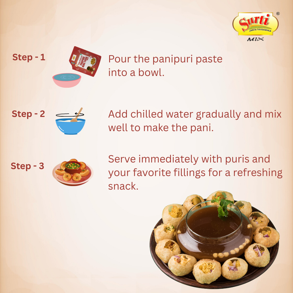Surtimix Hing Tikha Matka PaniPuri | Gol Gappa Paste  | Puchka | Pakodi | Pani Patasha | Water Balls Paste – हींग तीखा मटका पानी पूरी गोलगप्पे – Spicy & Tangy Flavor Boost |Pack Of 5|