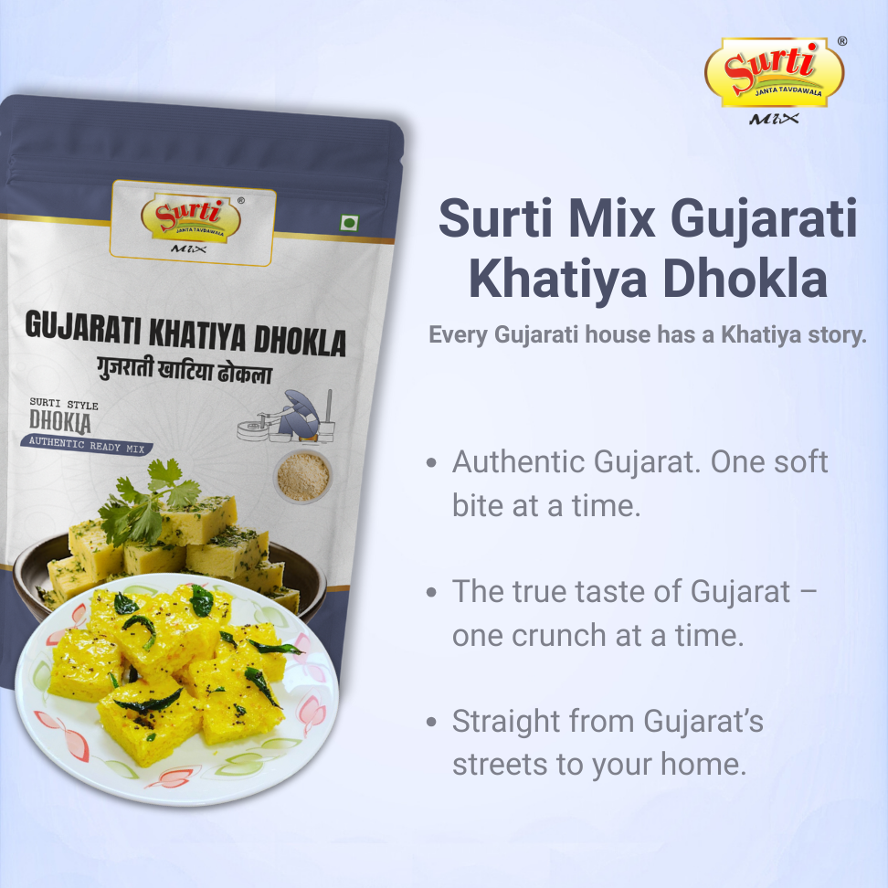 Surtimix Gujarati Khatiya Dhokla – गुजराती खाटिया ढोकला – Traditional Tangy & Fluffy Snack  |Pack Of 2|