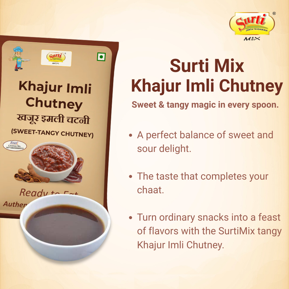 Surtimix Khajur Chutney – सुरतीमिक्स खजूर चटनी – Sweet & Tangy Date Chutney  |450 gm Pack of 2 - |