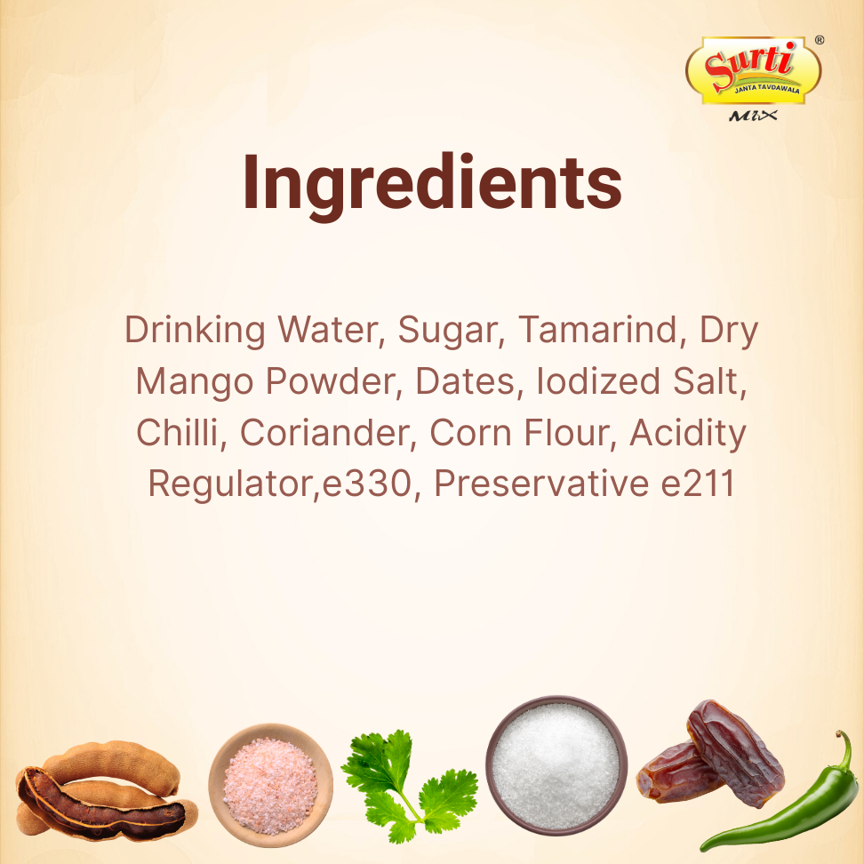 Surtimix Khajur Chutney – सुरतीमिक्स खजूर चटनी – Sweet & Tangy Date Chutney  |110gm  Pack of 3 |