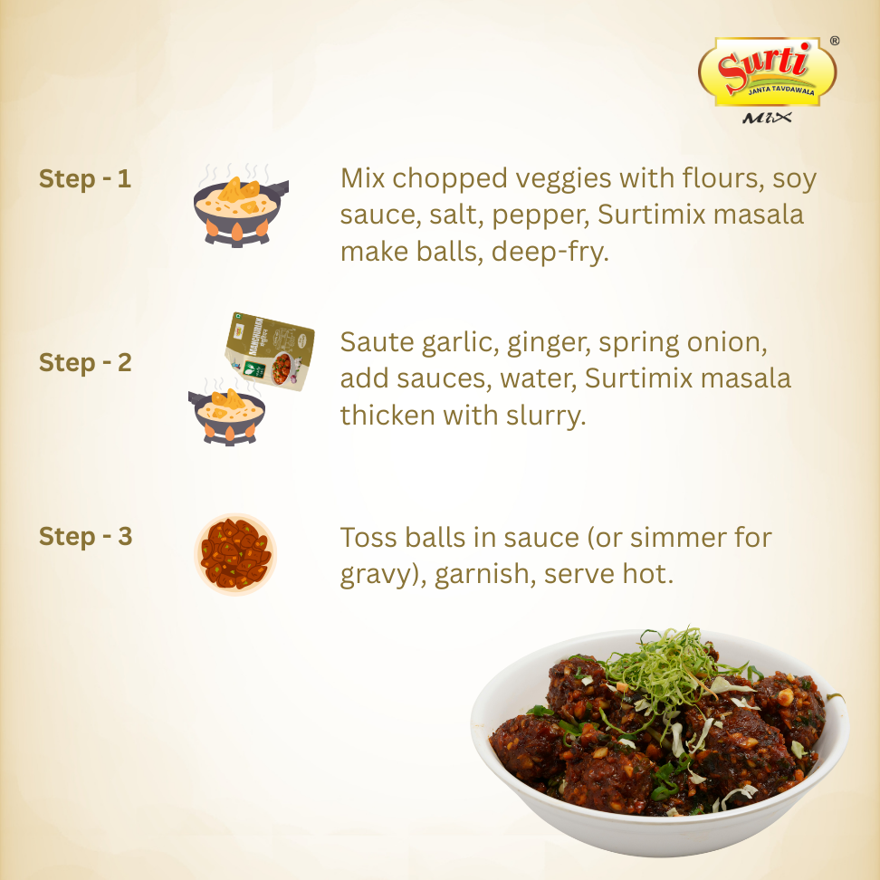 Surtimix Manchurian Masala – मंचूरियन मसाला – Perfect Indo-Chinese Spice Blend Pack Of 3|