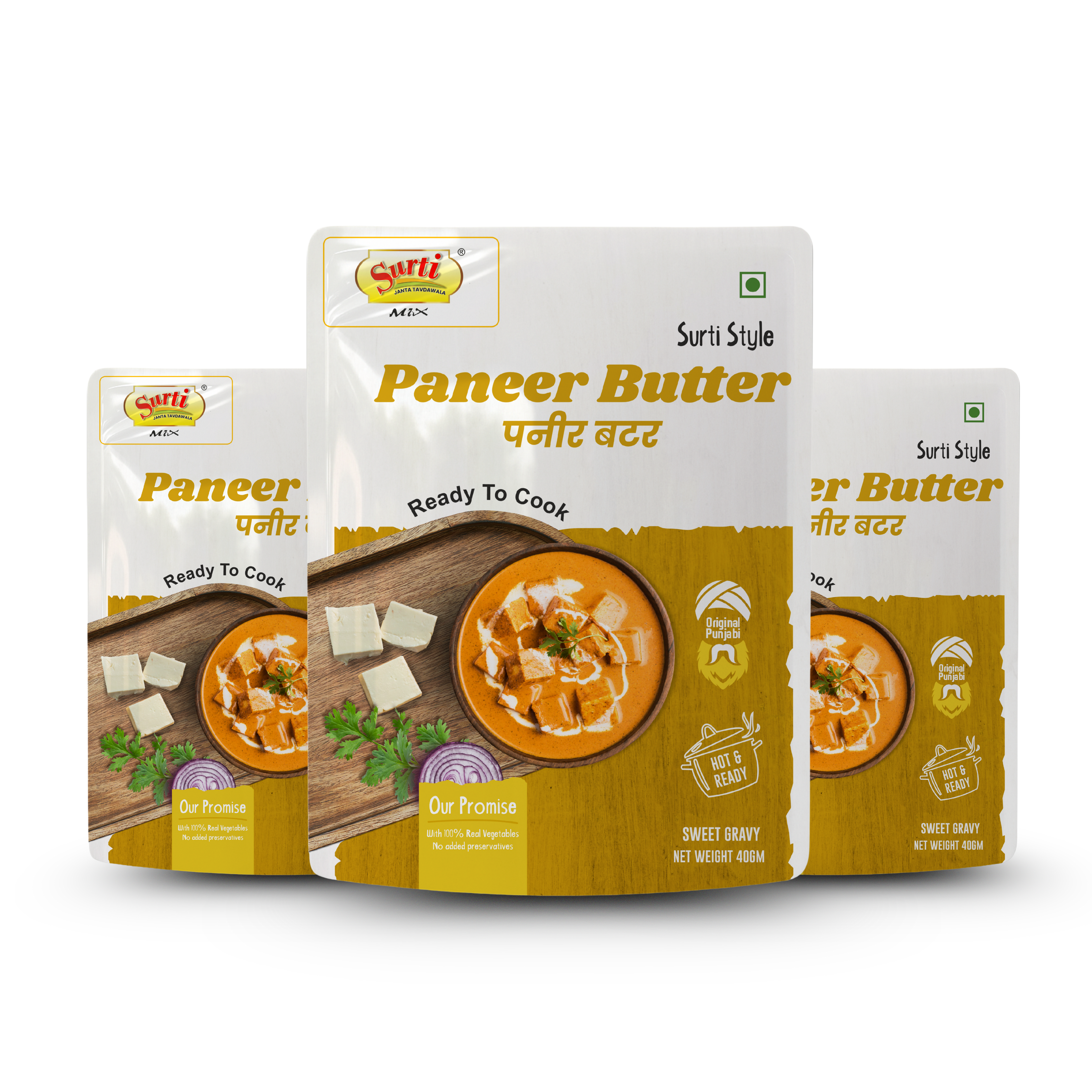 Surtimix Paneer Butter Punjabi Sabji Gravy Masala – पनीर बटर पंजाबी सब्जी ग्रेवी मसाला – Rich & Creamy North Indian Flavor |Pack Of 3|