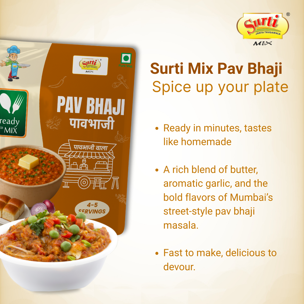Surtimix  Delicious Pav Bhaji Gravy Masala – स्‍वादिष्‍ट पाव भाजी ग्रेवी मसाला – Rich & Flavorful Spice Blend |Pack Of 3|