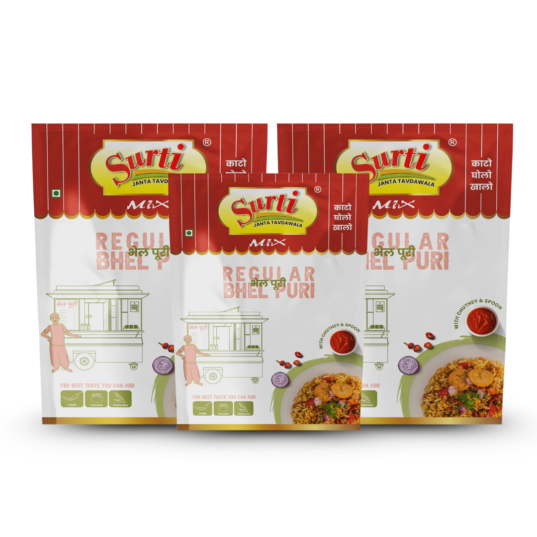 Surtimix Small Bhel Puri – स्मॉल भेल पुरी – Crunchy & Flavorful Indian Chaat Snack  | Pack of 3 |