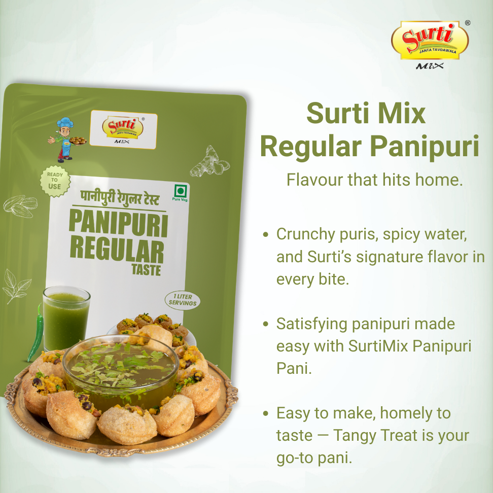 Surtimix PaniPuri | Gol Gappa Paste | Puchka | Pakodi | Pani Patasha | Water Balls Paste Regular – पानी पूरी गोलगप्पे रेगुलर – Classic & Crunchy Street-Style Snack  |Pack Of 5|
