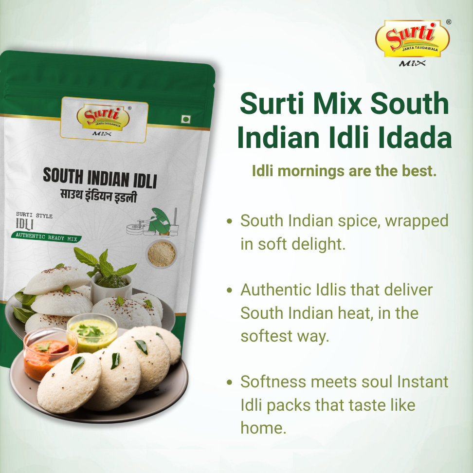 Surtimix South Indian Idli Atta - साउथ इंडियन इडली आटा - Soft & Fluffy Steamed Snack  |Pack Of 3|