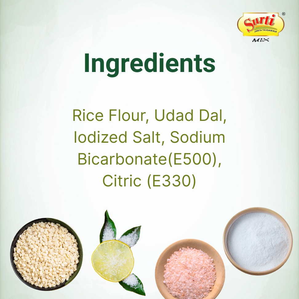 Surtimix South Indian Idli Atta - साउथ इंडियन इडली आटा - Soft & Fluffy Steamed Snack  |Pack Of 3|