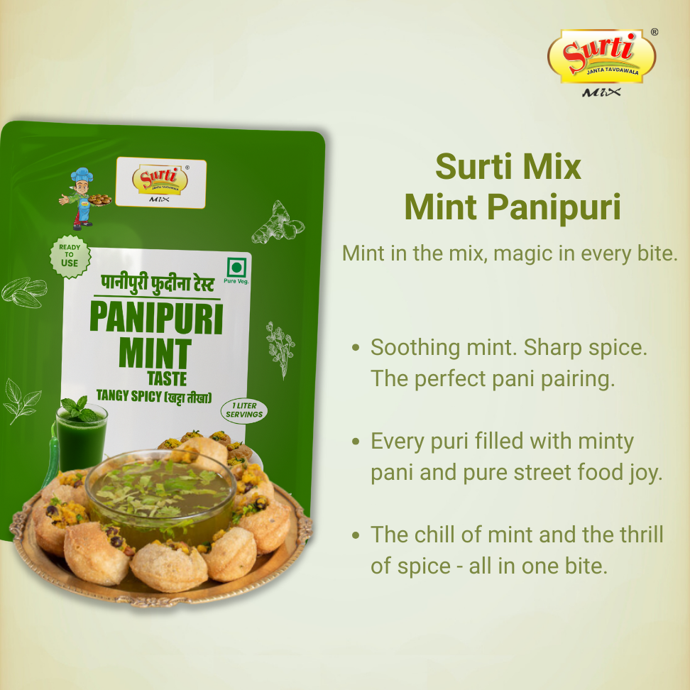 Surtimix PaniPuri | Gol Gappa Paste | Puchka | Pakodi | Pani Patasha | Water Balls Paste Khatta Tikha – पानी पूरी गोलगप्पे खट्टा तीखा – No Onion, No Garlic Spicy & Tangy Street-Style Flavor |Pack Of 5|