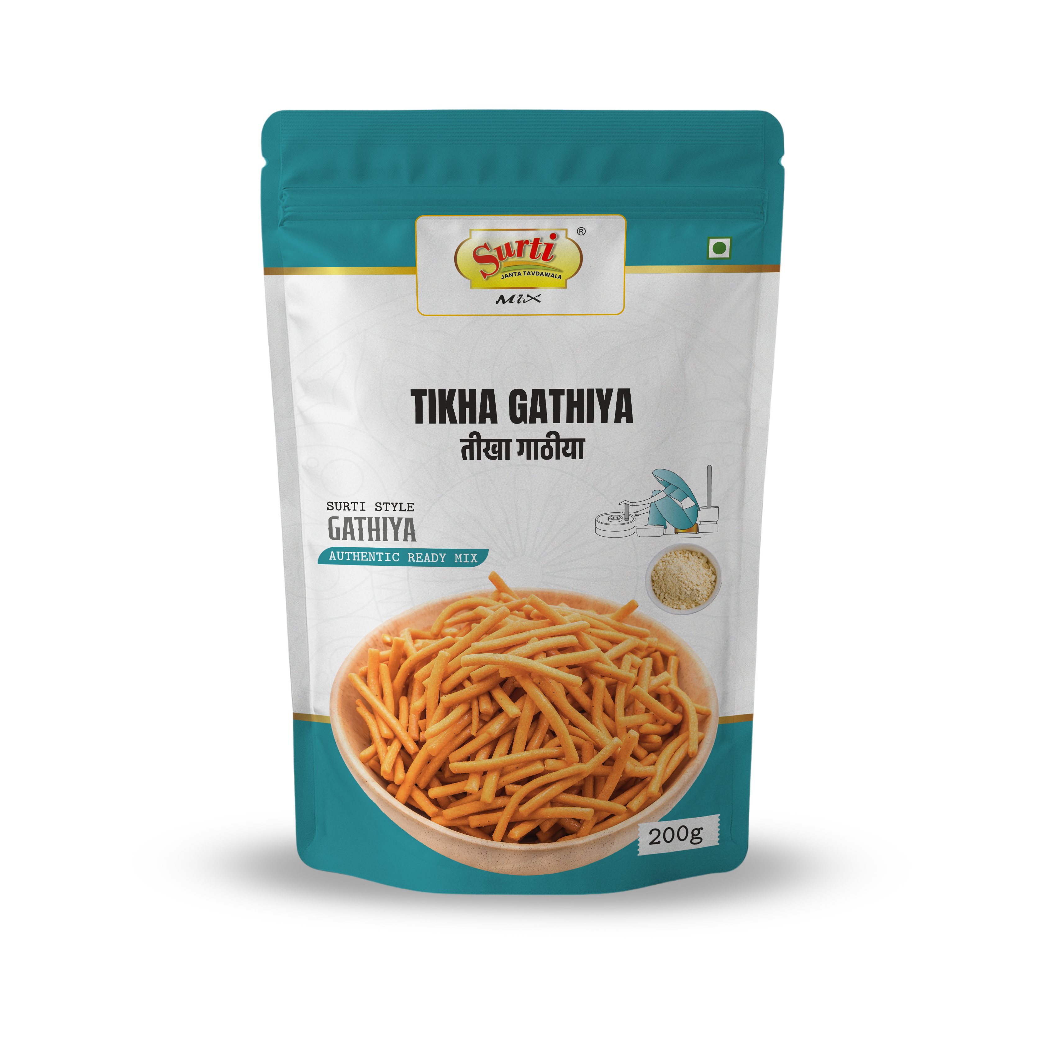 Surtimix Tikha Gathiya Atta – तीखा गाठिया आटा – Spicy & Crispy Gujarati Snack Mix