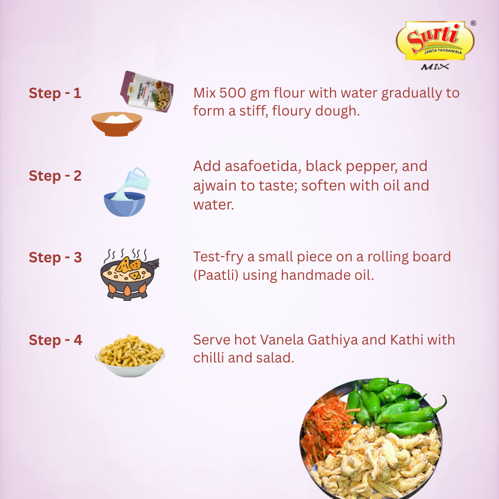 Surtimix Vanela Gathiya Atta – वनेला गाठिया आटा – Soft & Spicy Gujarati Snack Mix |Pack Of 3|