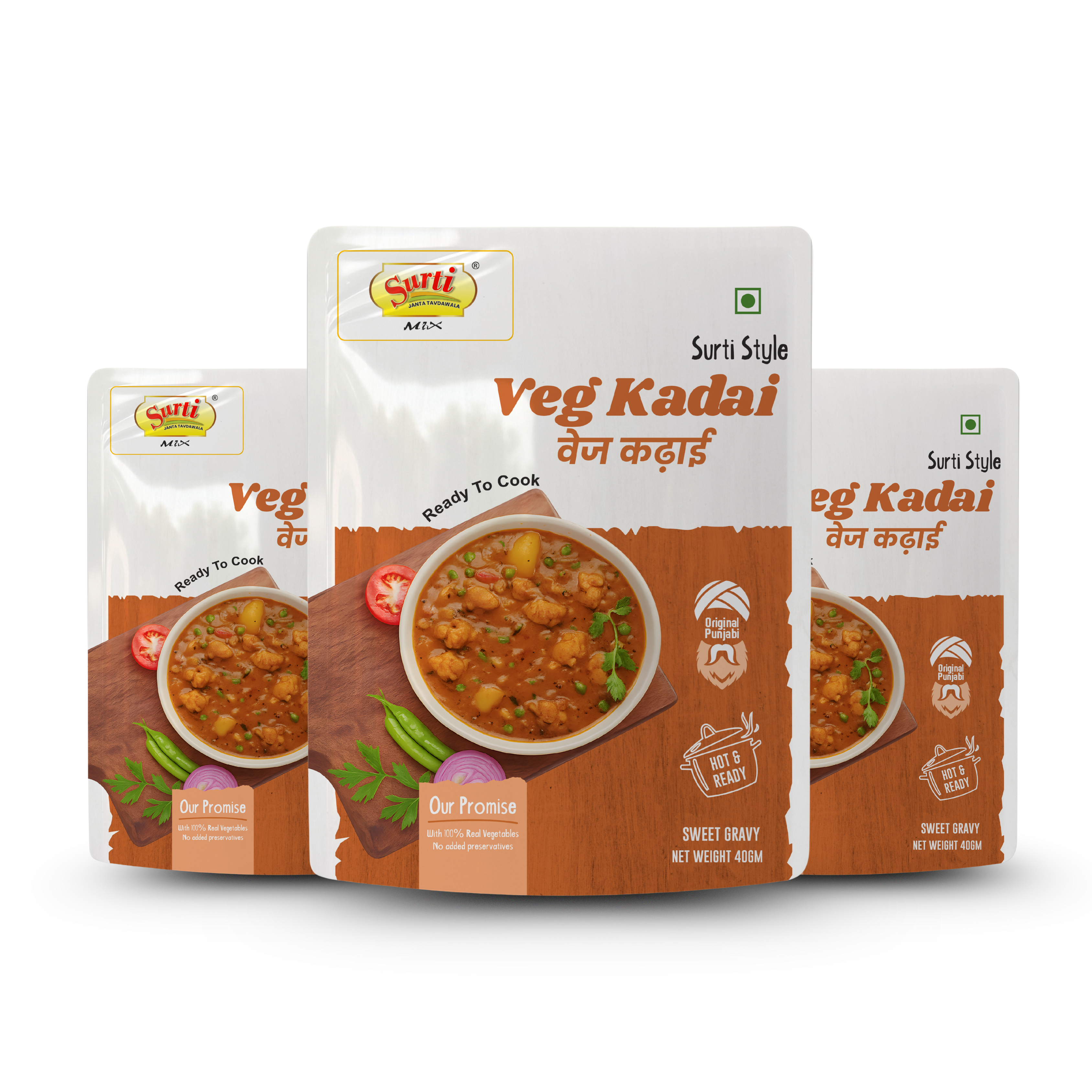 Surtimix  Punjabi Veg Kadai sabji  Masala – वेज कढ़ाई पंजाबी सब्जी मसाला – Spicy & Aromatic Restaurant-Style Blend |Pack Of 3|