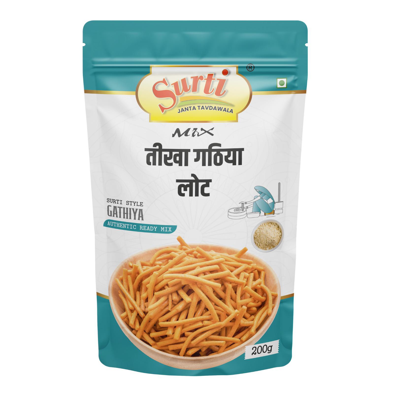 Surtimix Tikha Gathiya Atta – तीखा गाठिया आटा – Spicy & Crispy Gujarati Snack Mix
