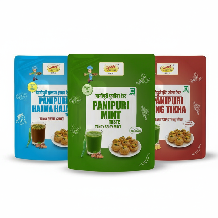 Surti Mix Pani Puri Mix Paste | 3 Tasty Flavours Combo | Khatta Tikha, Hajama Hajam, Hing Tikha Matka |