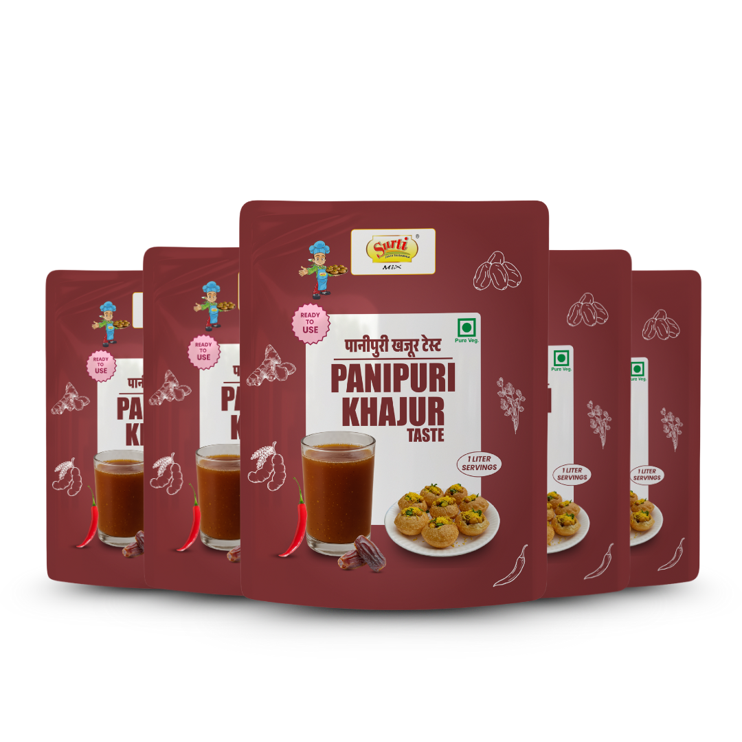 सुर्टिमिक्स पानी पुरी खजूर पेस्ट - पानी पूरी खजूर पेस्ट - बिना प्याज, बिना लहसुन की मीठी और तीखी चाट बढ़ाने वाली