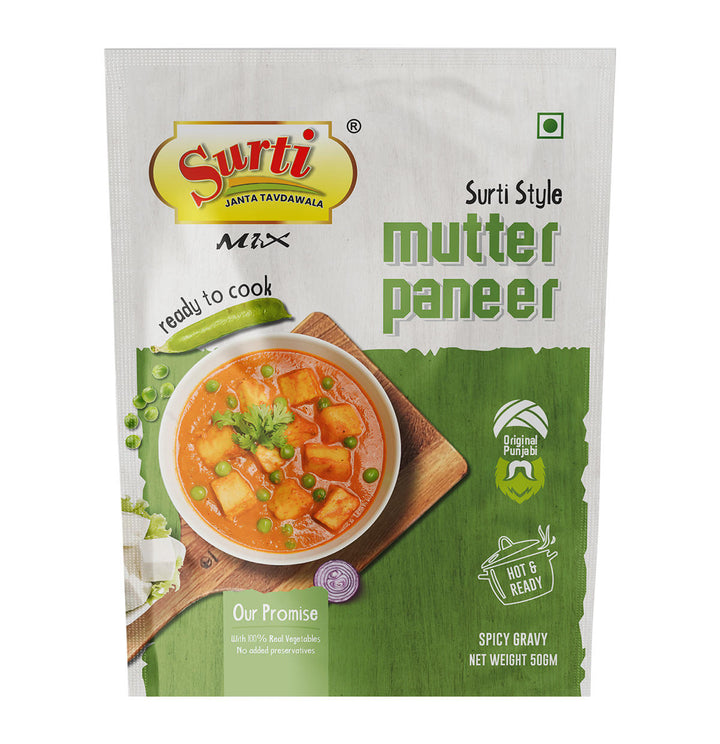 Surtimix Mutter Paneer Punjabi sabji Gravy Masala – मटर पनीर पंजाबी सब्जी ग्रेवी मसाला – Rich & Flavorful North Indian Blend