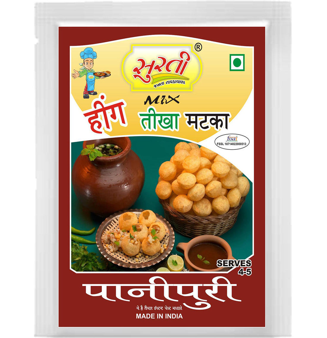 Surtimix Hing Tikha Matka Pani Puri Paste – हींग तीखा मटका पानी पूरी – Spicy & Tangy Flavor Boost