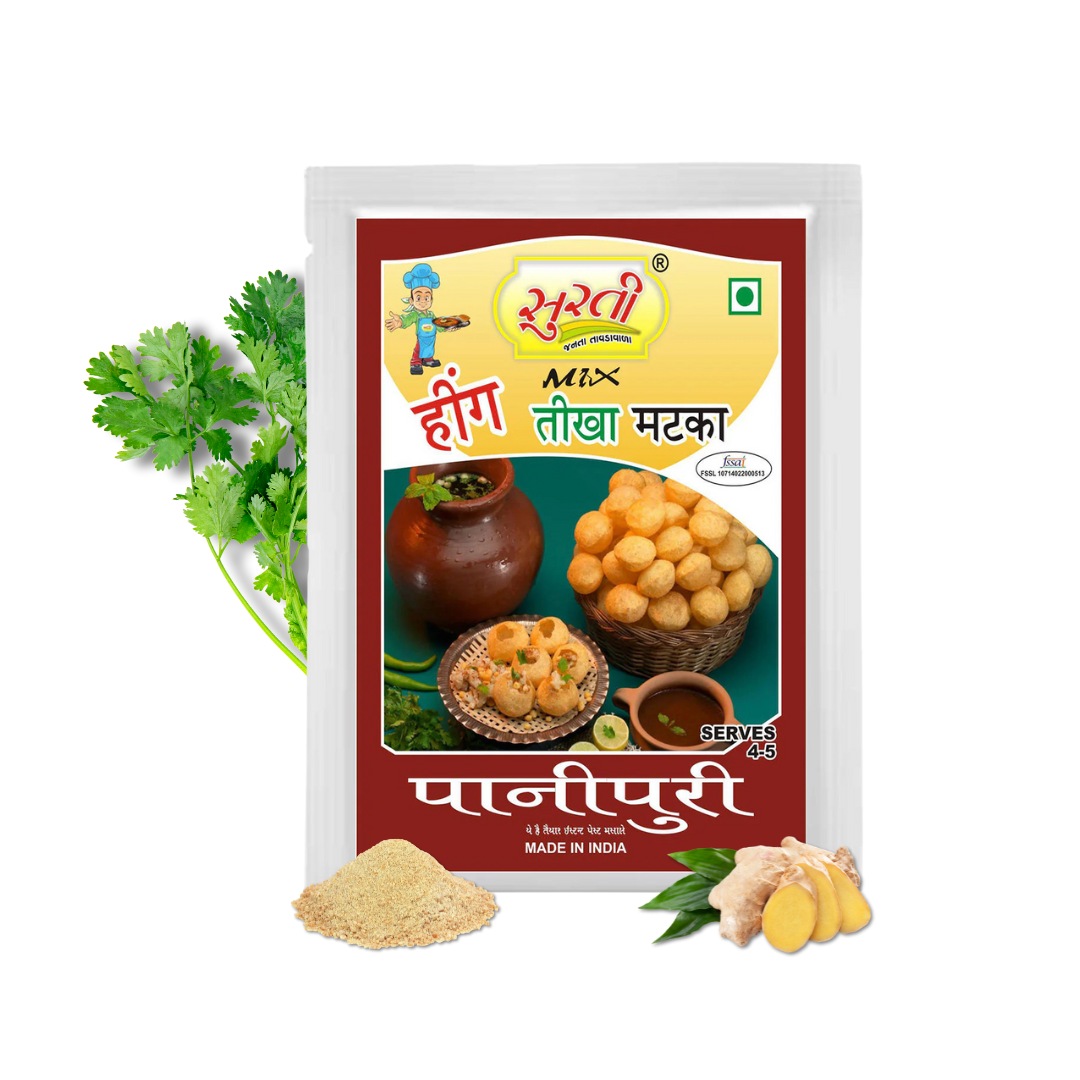 Surtimix Hing Tikha Matka PaniPuri | Gol Gappa Paste  | Puchka | Pakodi | Pani Patasha | Water Balls Paste – हींग तीखा मटका पानी पूरी गोलगप्पे – Spicy & Tangy Flavor Boost