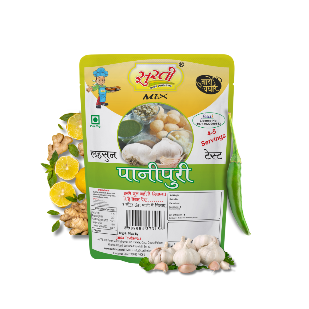 Surtimix PaniPuri | Gol Gappa | Puchka | Pakodi | Pani Patasha | Water Balls Lasun| Garlic – पानी पूरी लहसुन गोलगप्पे – Spicy & Garlicky Street-Style Flavor
