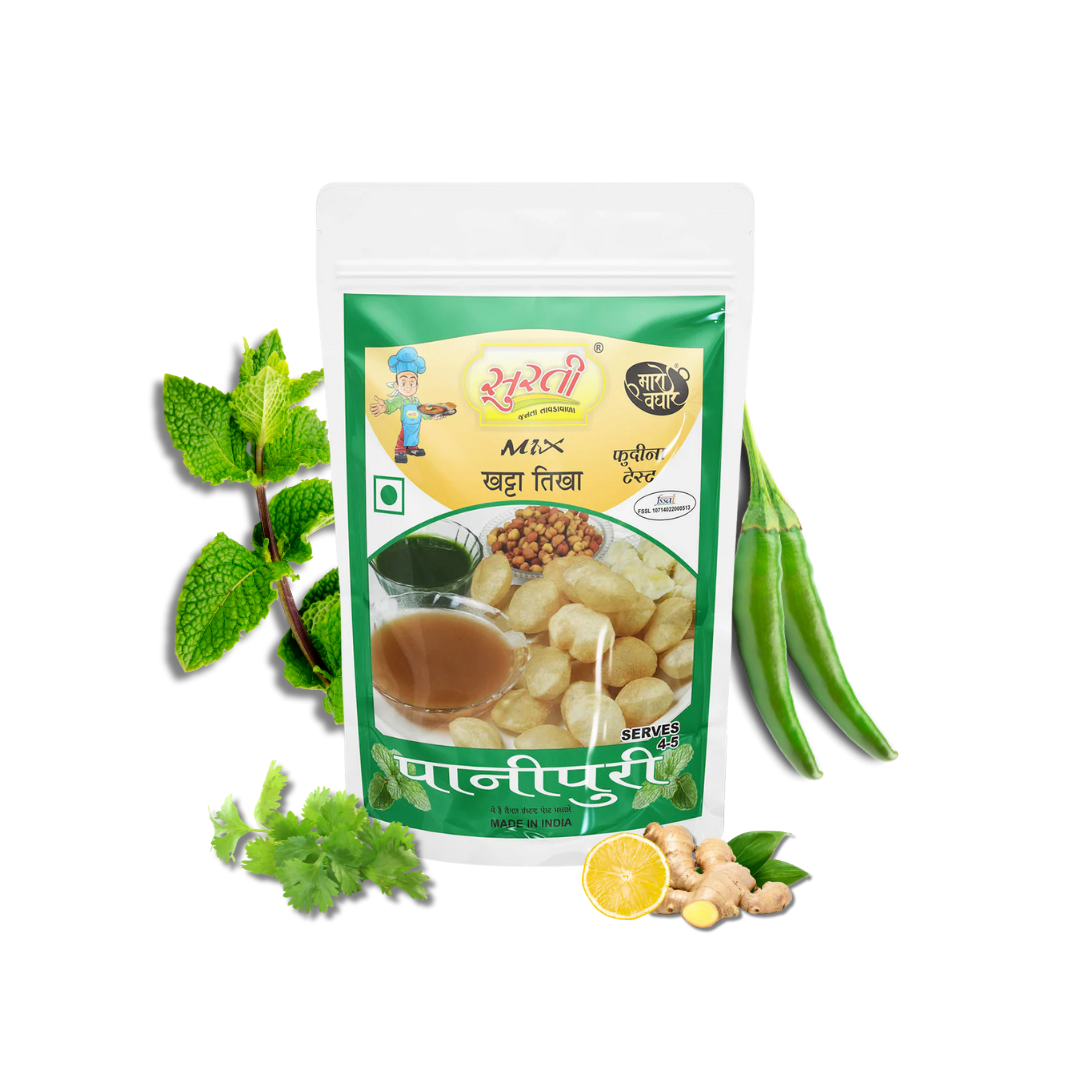 Surtimix PaniPuri | Gol Gappa Paste | Puchka | Pakodi | Pani Patasha | Water Balls Paste Khatta Tikha – पानी पूरी गोलगप्पे खट्टा तीखा – Onion, No Garlic Spicy & Tangy Street-Style Flavor